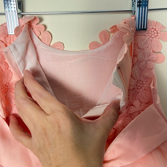 2/$25 Baby Girl Tutu Dress Tulle Gowns Peach Flower Occasion Lined Chiffon 6-9mo - Picture 11 of 17